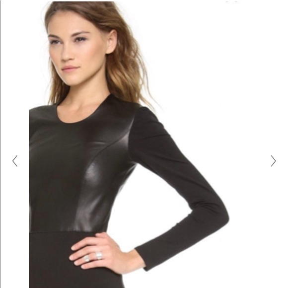 Helmut Lang long sleeve leather mini dress size 2 - Picture 2 of 6